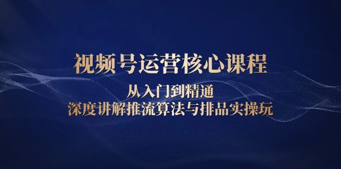 （13863期）视频号运营核心课程，从入门到精通，深度讲解推流算法与排品实操玩-白戈学堂