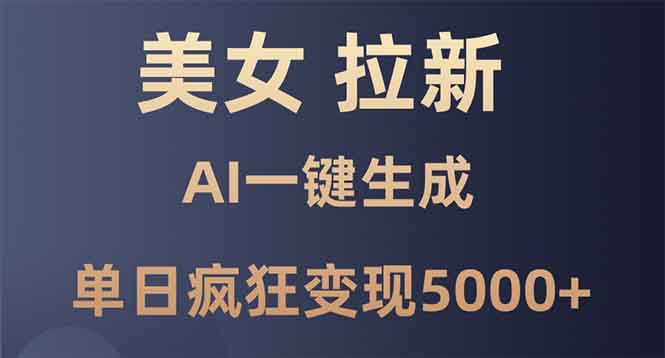 （13866期）美女暴力拉新，通过AI一键生成，单日疯狂变现5000+，纯小白一学就会！-白戈学堂