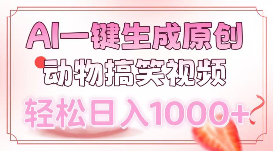 （13884期）AI一键生成原创动物搞笑视频，轻松日入1000+-白戈学堂