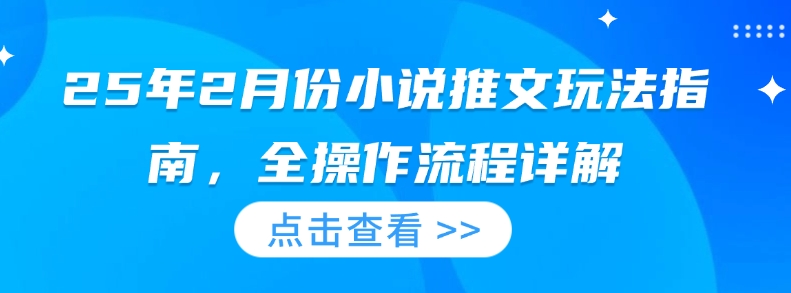 25年2月份小说推文玩法指南，全操作流程详解-白戈学堂