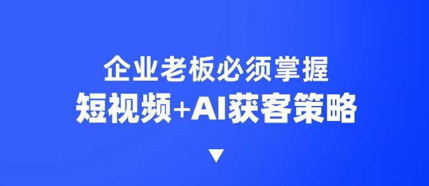 企业短视频AI获客霸屏流量课，6步短视频+AI突围法，3大霸屏抢客策略-白戈学堂