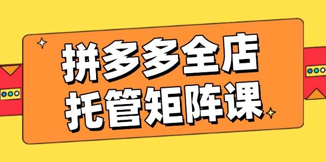 拼多多全店托管矩阵课，盈利动销玩法，高效计划设置，提升店铺效益-白戈学堂