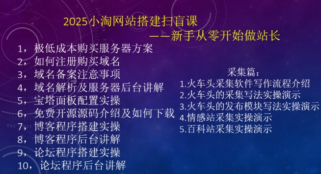 2025小淘网站搭建扫盲课，新手从零开始做站长-白戈学堂