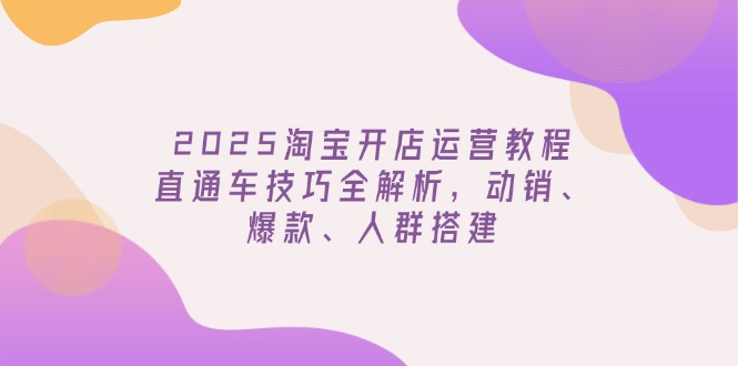 （14389期）2025淘宝开店运营教程更新，直通车技巧全解析，动销、爆款、人群搭建-白戈学堂