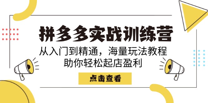 （14392期）拼多多实战训练营，从入门到精通，海量玩法教程，助你轻松起店盈利-白戈学堂