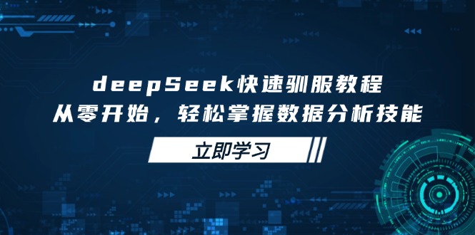 （14536期）deepSeek快速驯服教程，从零开始，轻松掌握数据分析技能-白戈学堂