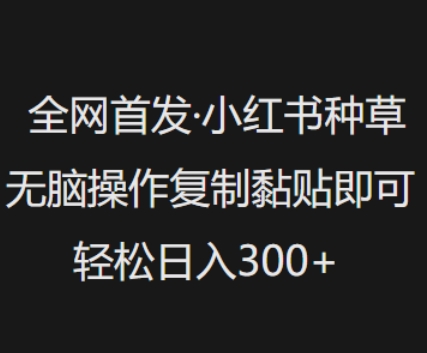 全网首发，小红书种草无脑操作，复制黏贴即可，轻松日入3张-白戈学堂