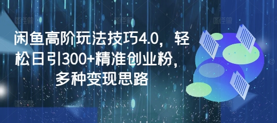 闲鱼高阶玩法技巧4.0，轻松日引300+精准创业粉，多种变现思路-白戈学堂